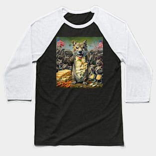 watercolor groundhog over rats Baseball T-Shirt